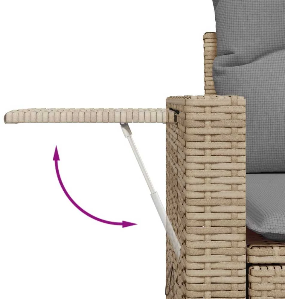 Sofa Sofos komplektas su pagalvėlėmis, 10 dalių, smėlio, poliratanas