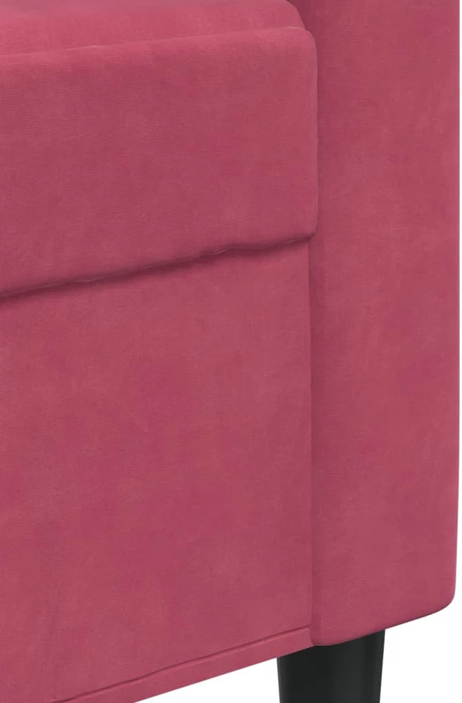 Sofa Sofos komplektas su pagalvėlėmis, 2 dalių, vyno, aksomas