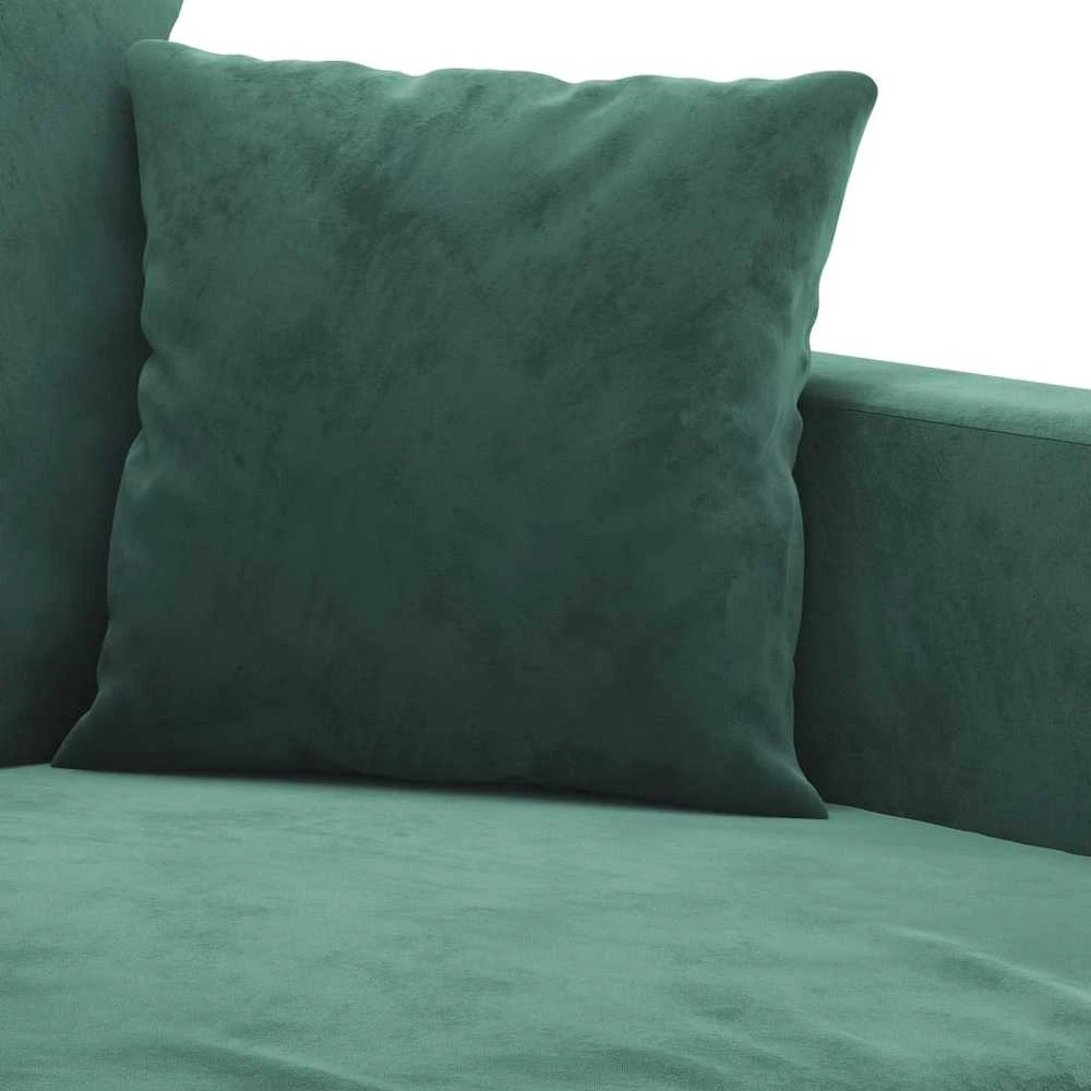 Sofa Sofos komplektas su pagalvėlėmis, 2 dalių, žalias, aksomas
