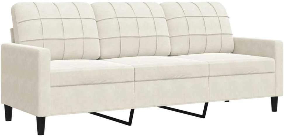 Sofa Sofos komplektas su pagalvėlėmis, 2 dalių, kreminis, aksomas