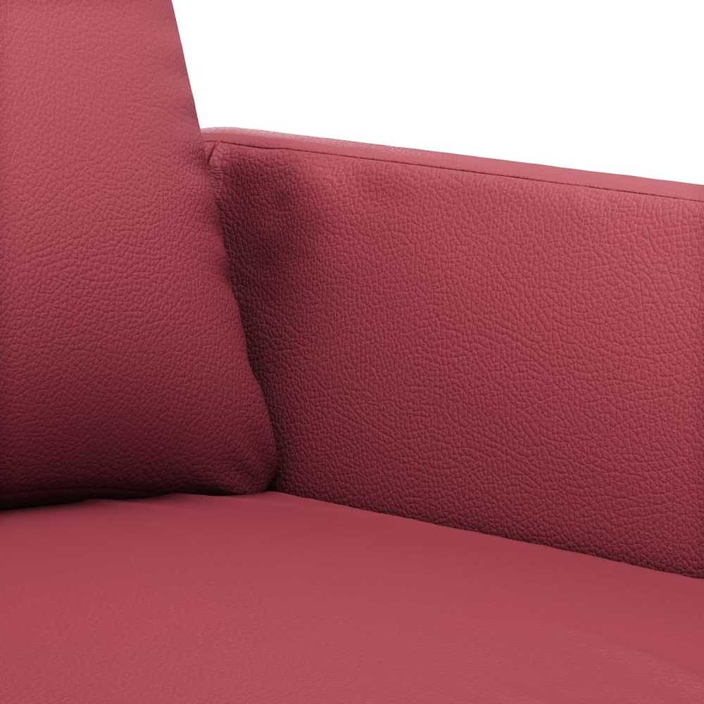 Sofa Sofos komplektas su pagalvėlėmis, 2 dalių, vyno, dirbtinė oda