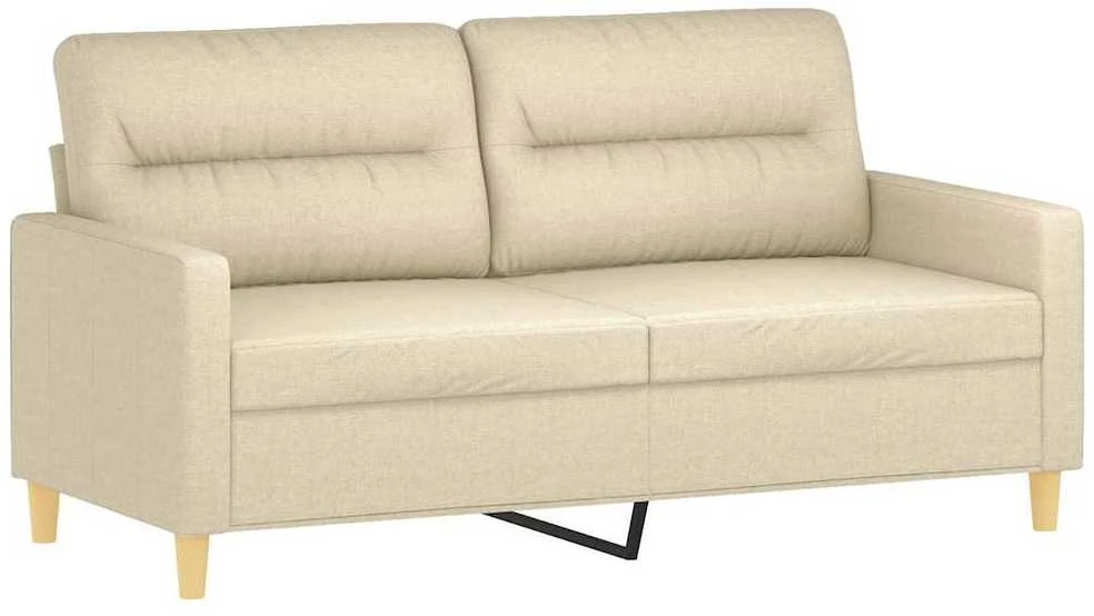 Sofa Sofos komplektas su pagalvėlėmis, 2 dalių, kreminis, audinys