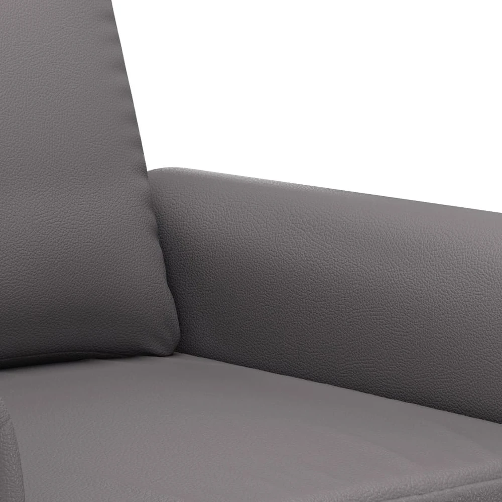 Sofa Sofos komplektas su pagalvėlėmis, 2 dalių, pilkas, dirbtinė oda