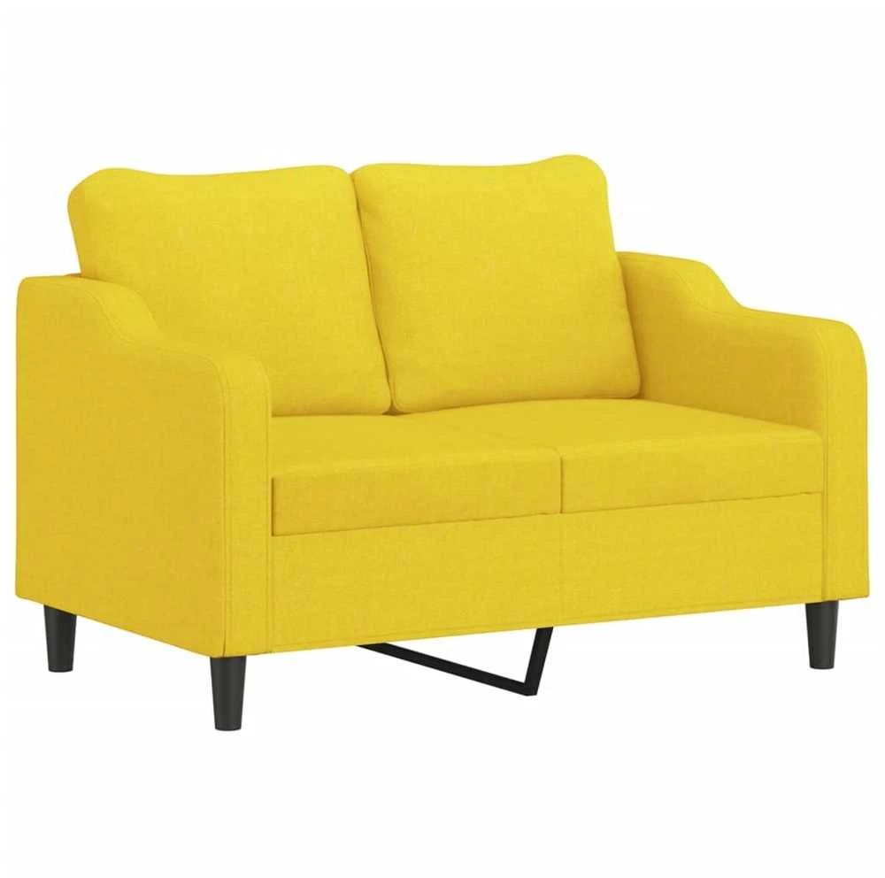 Sofa Sofos komplektas su pagalvėlėmis, 2 dalių, geltonas, audinys