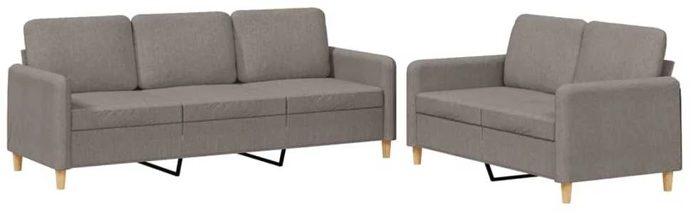 Sofa Sofos komplektas su pagalvėlėmis, 2 dalių, taupe, audinys