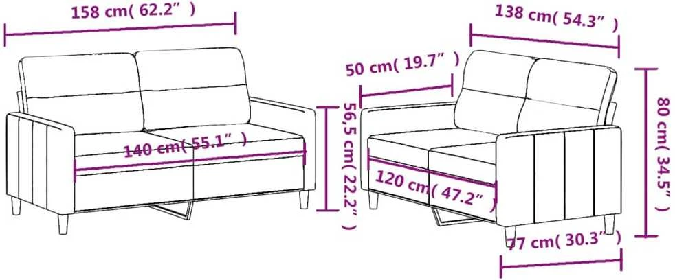 Sofa Sofos komplektas su pagalvėlėmis, 2 dalių, geltonas, audinys