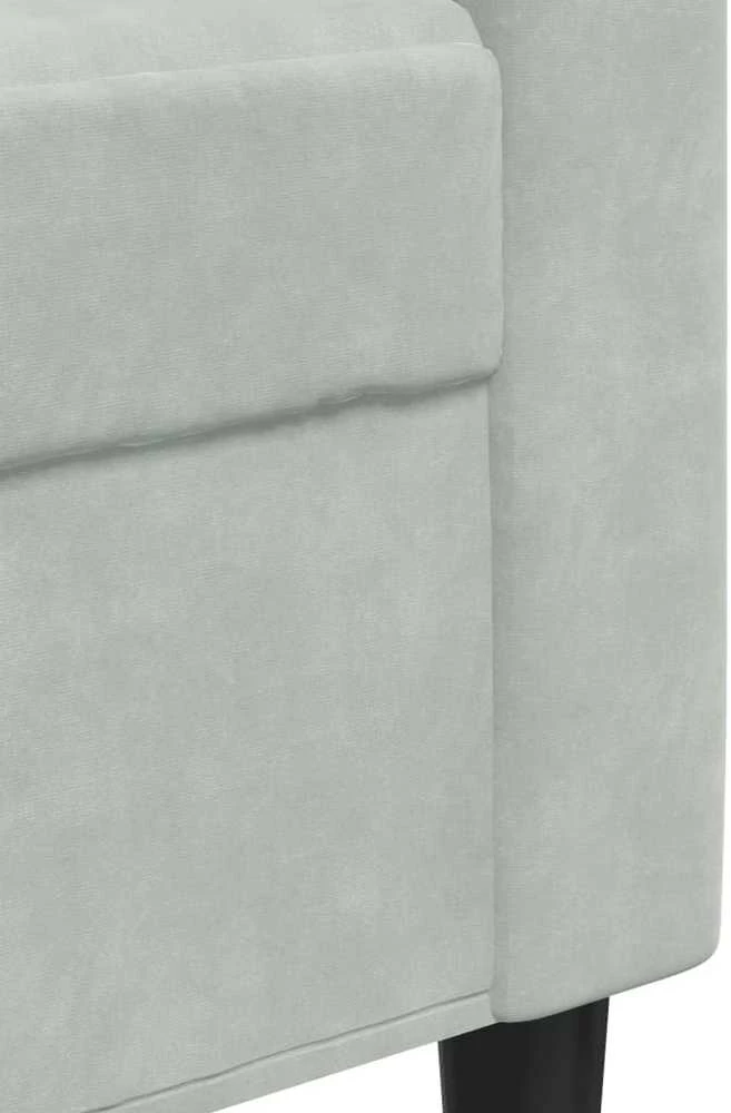 Sofa Sofos komplektas su pagalvėlėmis, 2 dalių, pilkas, aksomas