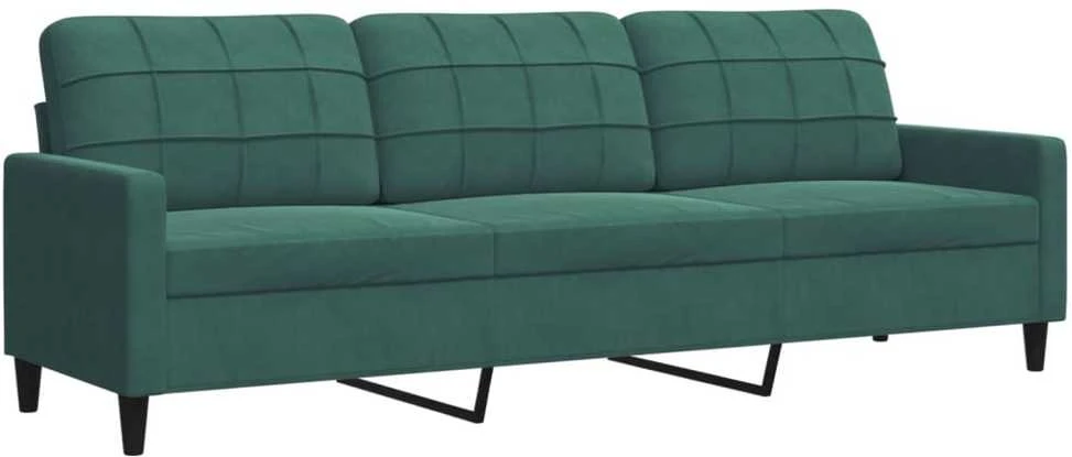 Sofa Sofos komplektas su pagalvėlėmis, 2 dalių, žalias, aksomas