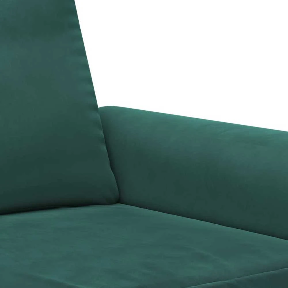 Sofa Sofos komplektas su pagalvėlėmis, 2 dalių, žalias, aksomas