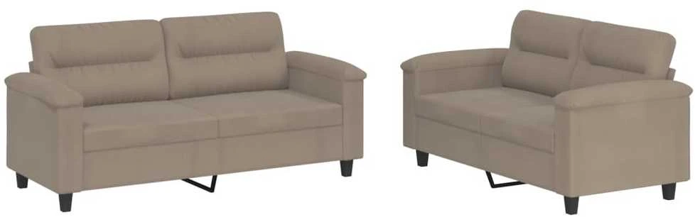 Sofa Sofos komplektas su pagalvėlėmis, 2 dalių, taupe, audinys