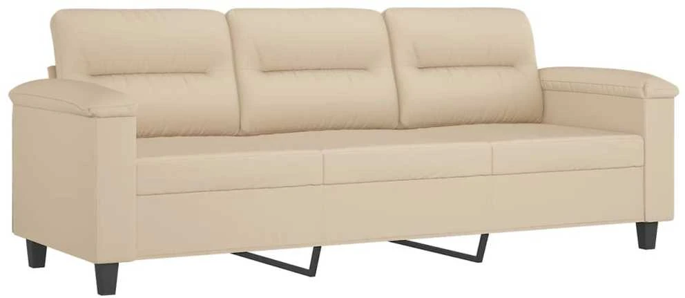 Sofa Sofos komplektas su pagalvėlėmis, 2 dalių, kreminis, audinys