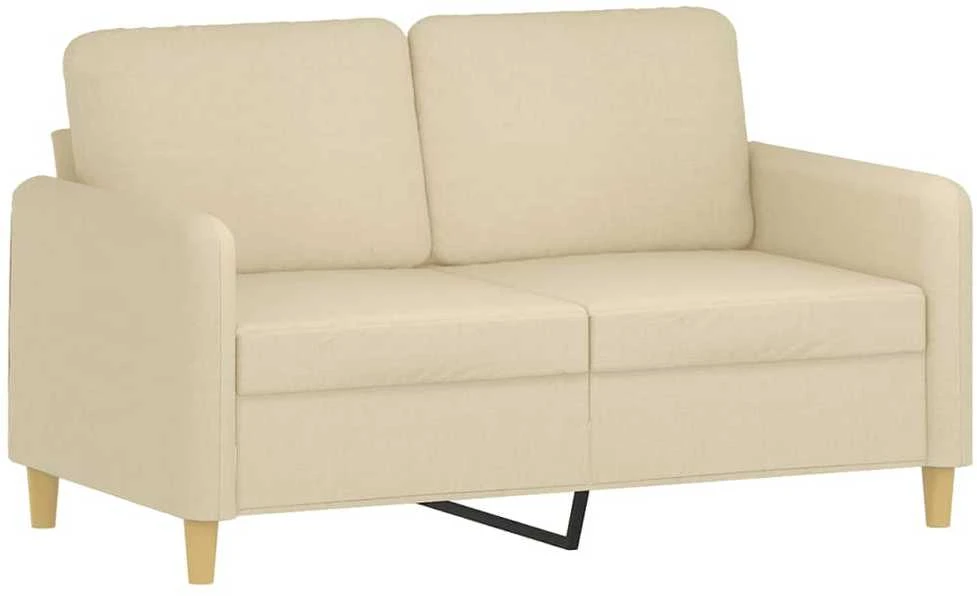 Sofa Sofos komplektas su pagalvėlėmis, 2 dalių, kreminis, audinys