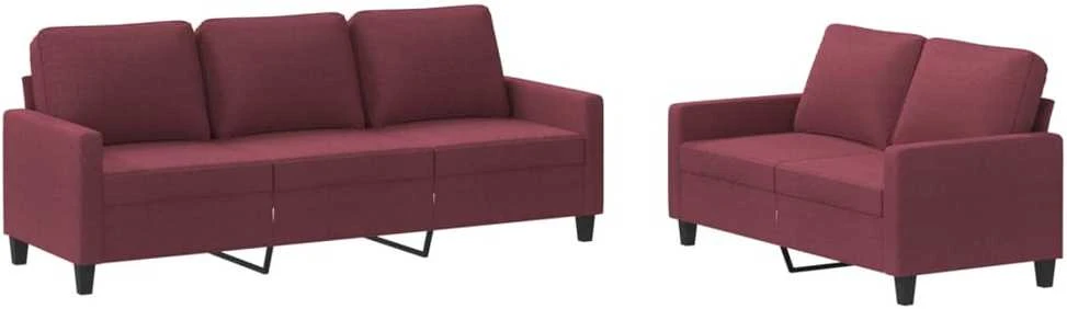 Sofa Sofos komplektas su pagalvėlėmis, 2 dalių, vyno, audinys