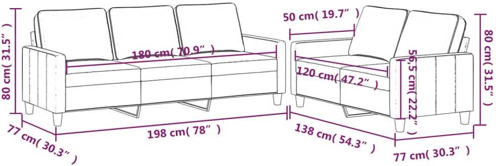 Sofa Sofos komplektas su pagalvėlėmis, 2 dalių, žalias, aksomas