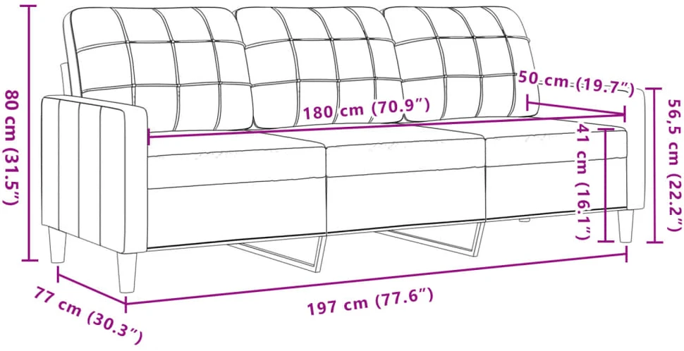 Sofa Sofos komplektas su pagalvėlėmis, 2 dalių, pilkas, aksomas