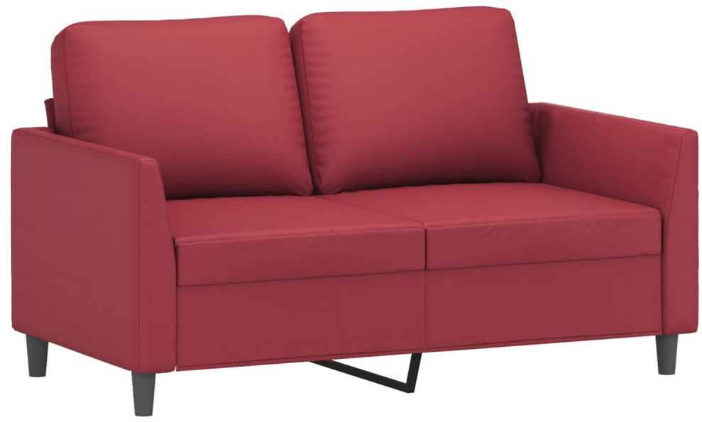 Sofa Sofos komplektas su pagalvėlėmis, 2 dalių, vyno, dirbtinė oda