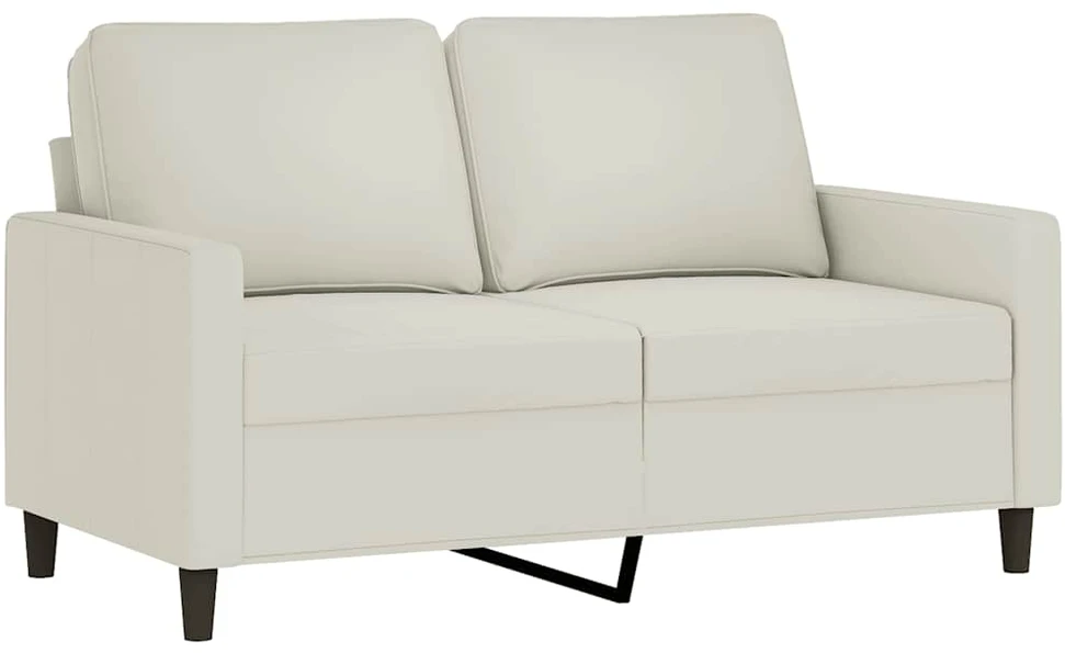 Sofa Sofos komplektas su pagalvėlėmis, 2 dalių, kreminis, aksomas