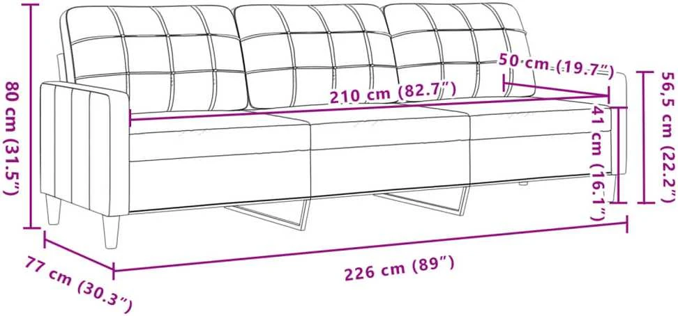 Sofa Sofos komplektas su pagalvėlėmis, 2 dalių, mėlynas, aksomas
