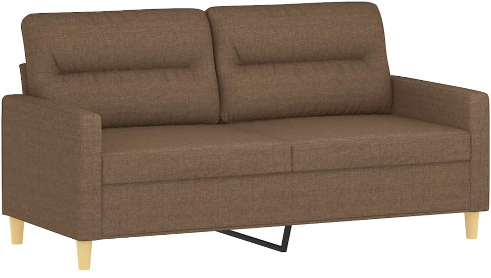 Sofa Sofos komplektas su pagalvėlėmis, 2 dalių, rudas, audinys