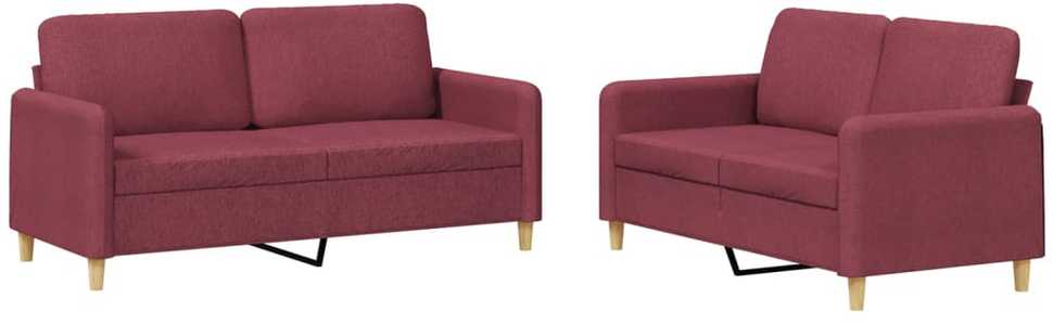 Sofa Sofos komplektas su pagalvėlėmis, 2 dalių, vyno, audinys
