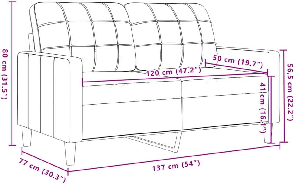Sofa Sofos komplektas su pagalvėlėmis, 2 dalių, rudas, aksomas