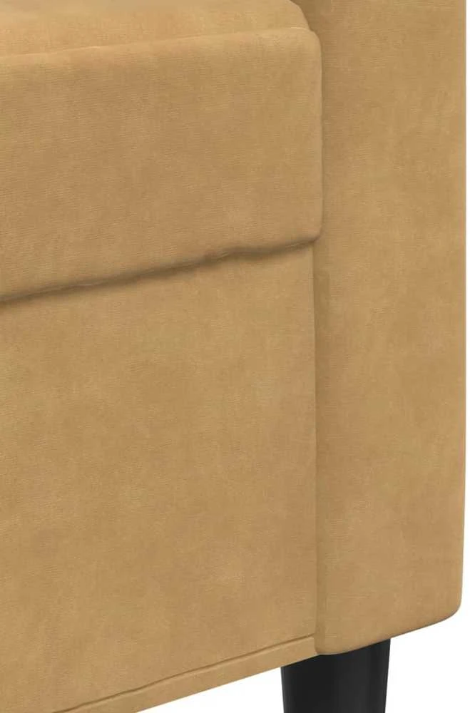 Sofa Sofos komplektas su pagalvėlėmis, 2 dalių, rudas, aksomas