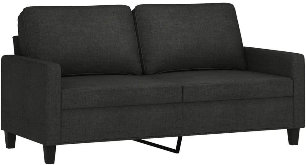 Sofa Sofos komplektas su pagalvėlėmis, 2 dalių, juodas, audinys