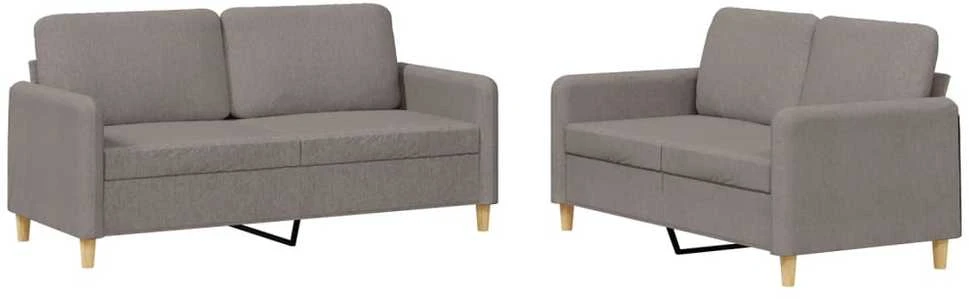 Sofa Sofos komplektas su pagalvėlėmis, 2 dalių, taupe, audinys