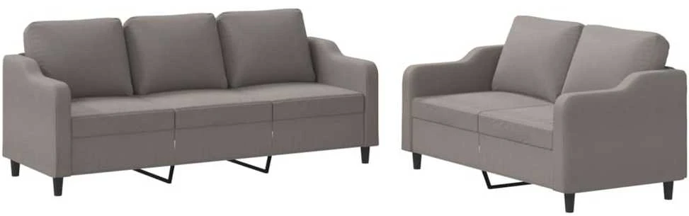 Sofa Sofos komplektas su pagalvėlėmis, 2 dalių, taupe, audinys