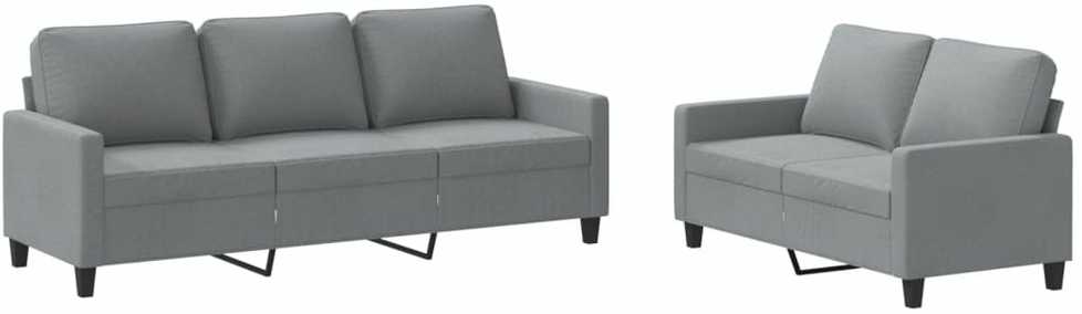 Sofa Sofos komplektas su pagalvėlėmis, 2 dalių, pilkas, audinys