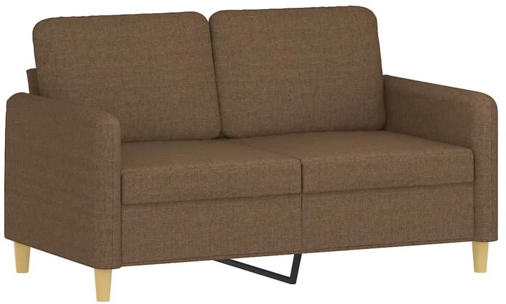 Sofa Sofos komplektas su pagalvėlėmis, 2 dalių, rudas, audinys