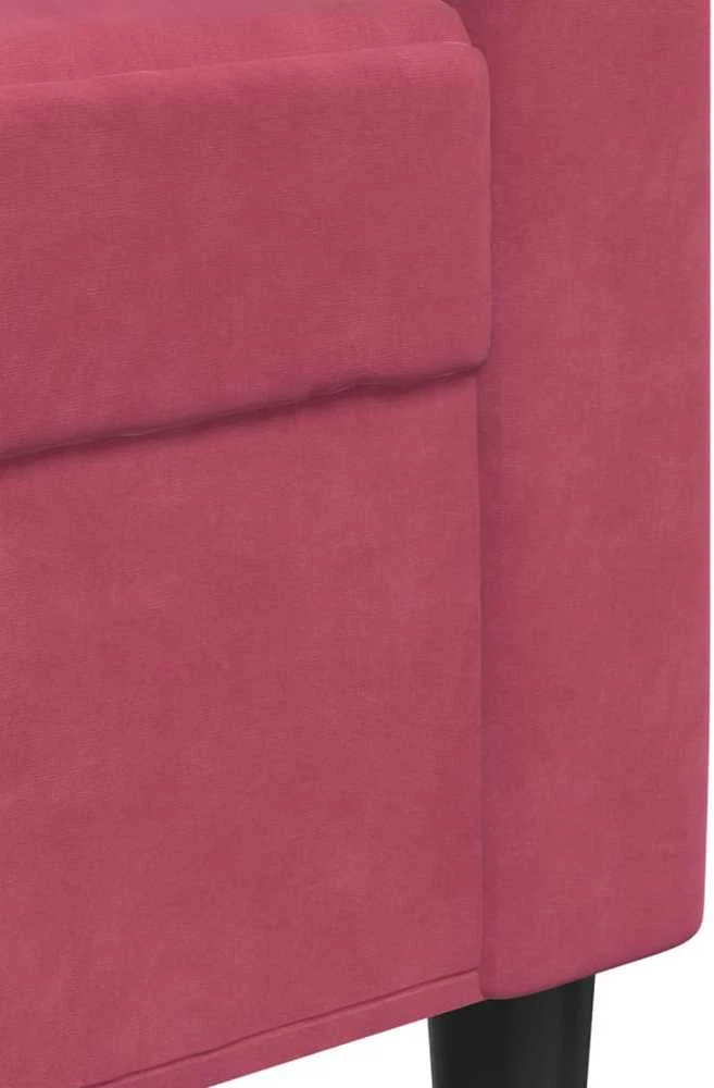 Sofa Sofos komplektas su pagalvėlėmis, 2 dalių, vyno, aksomas