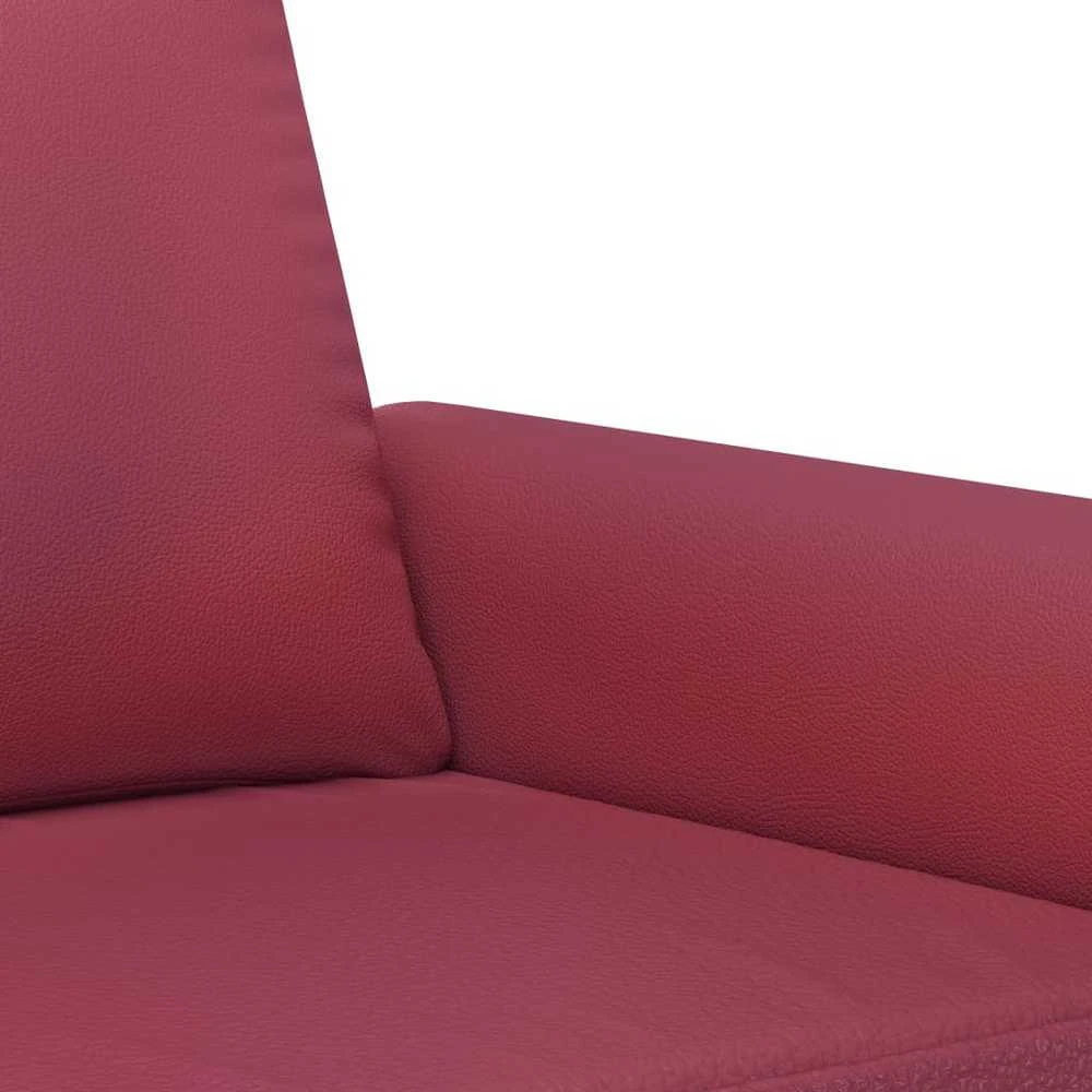 Sofa Sofos komplektas su pagalvėlėmis, 2 dalių, vyno, dirbtinė oda