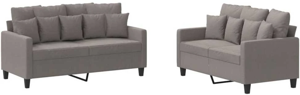 Sofa Sofos komplektas su pagalvėlėmis, 2 dalių, taupe, audinys