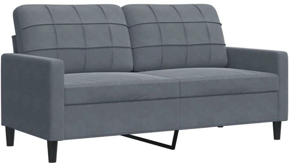 Sofa Sofos komplektas su pagalvėlėmis, 2 dalių, pilkas, aksomas