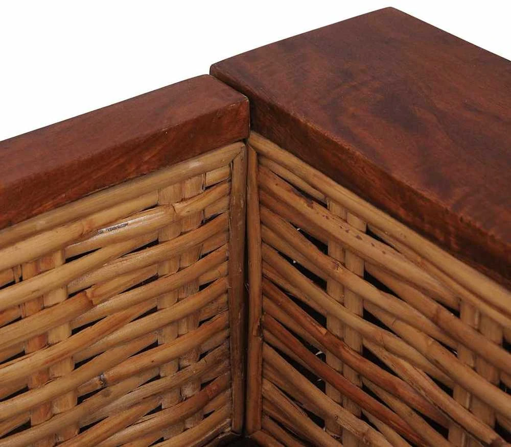 Sofa Sofos komplektas su pagalvėlėmis, 2d., rudos sp., nat. ratanas