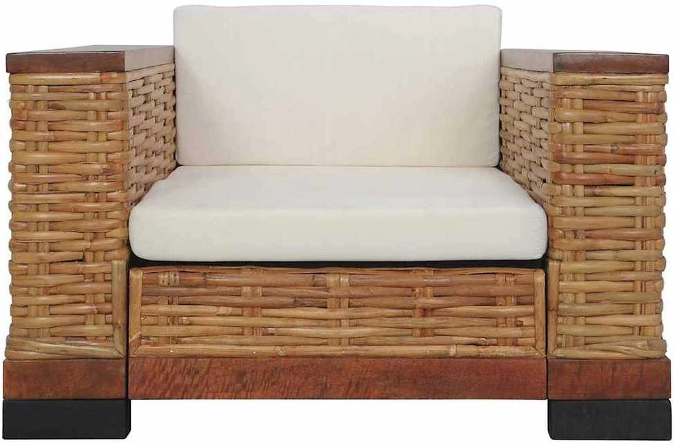Sofa Sofos komplektas su pagalvėlėmis, 2d., rudos sp., nat. ratanas