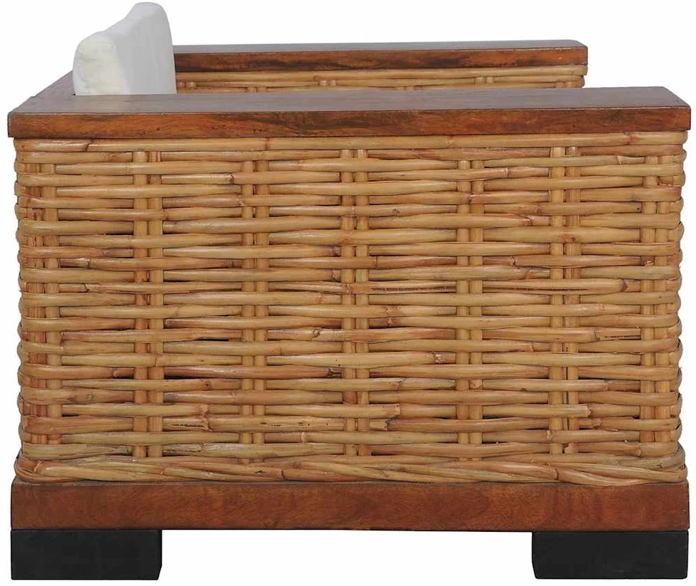 Sofa Sofos komplektas su pagalvėlėmis, 2d., rudos sp., nat. ratanas