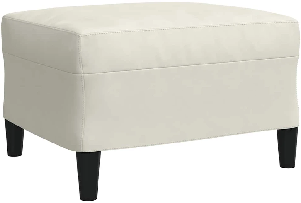 Sofa Sofos komplektas su pagalvėlėmis, 3 dalių, kreminis, aksomas