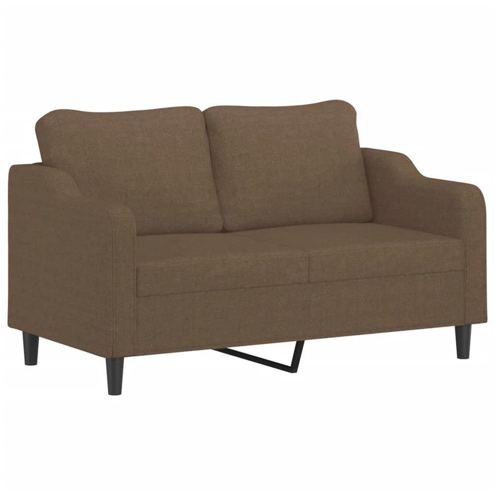 Sofa Sofos komplektas su pagalvėlėmis, 3 dalių, rudas, audinys