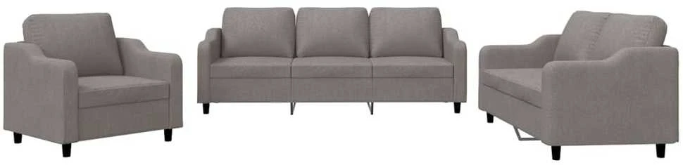 Sofa Sofos komplektas su pagalvėlėmis, 3 dalių, taupe, audinys