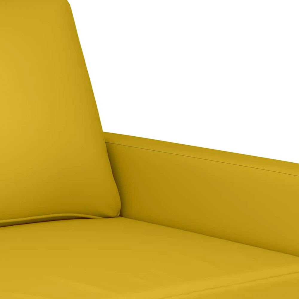 Sofa Sofos komplektas su pagalvėlėmis, 3 dalių, geltonas, aksomas
