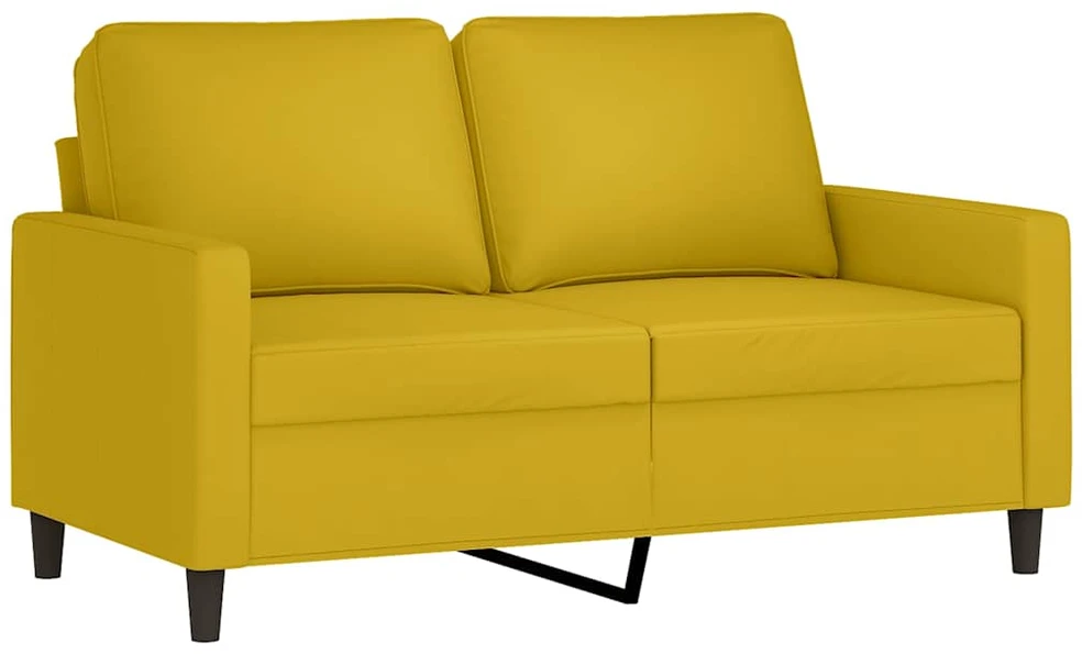 Sofa Sofos komplektas su pagalvėlėmis, 3 dalių, geltonas, aksomas