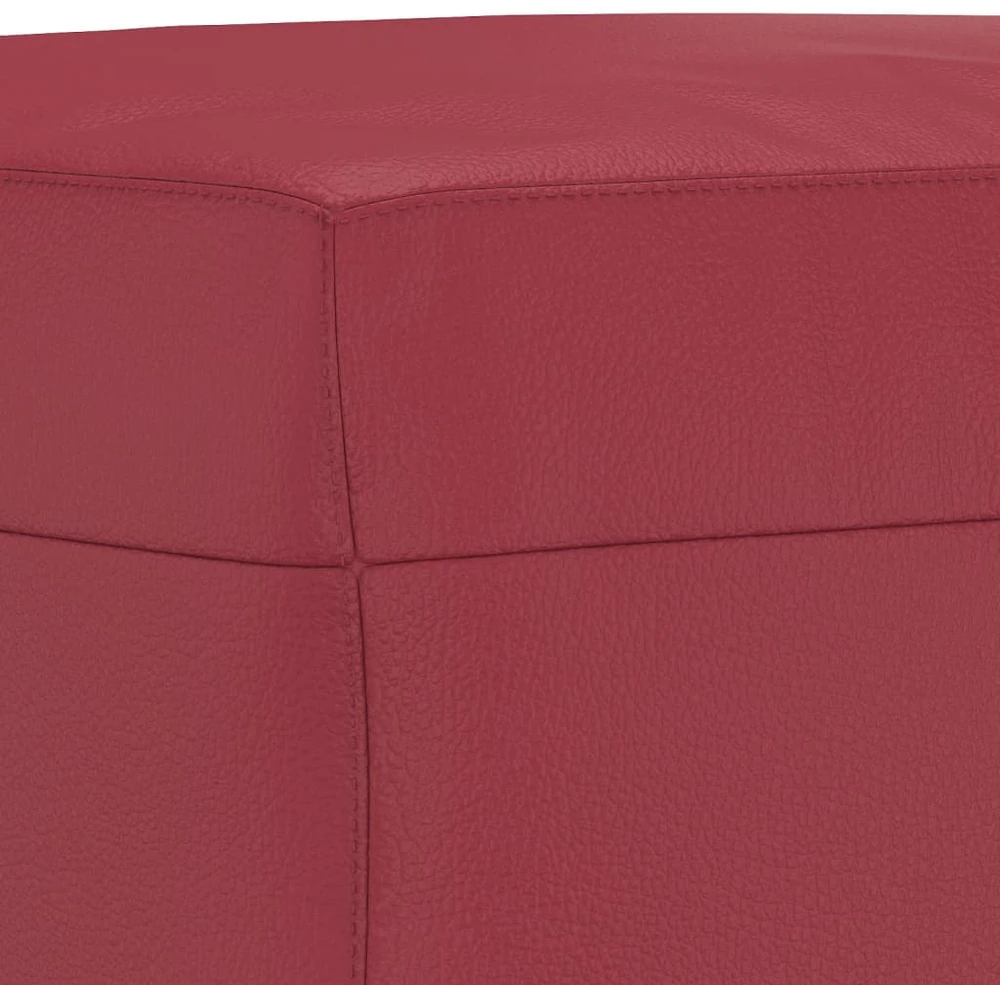 Sofa Sofos komplektas su pagalvėlėmis, 3 dalių, vyno, dirbtinė oda