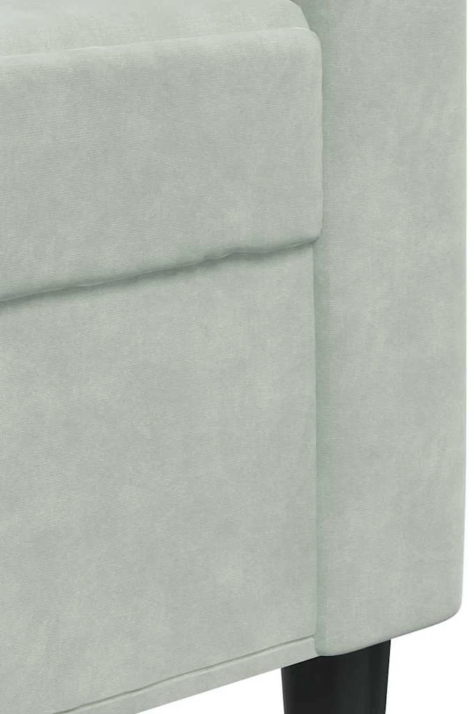 Sofa Sofos komplektas su pagalvėlėmis, 3 dalių, pilkas, aksomas