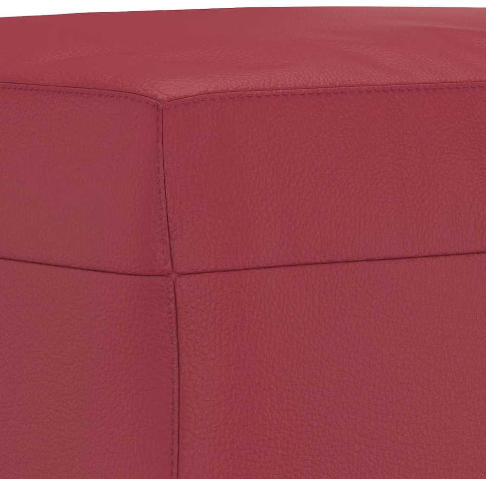 Sofa Sofos komplektas su pagalvėlėmis, 3 dalių, vyno, dirbtinė oda