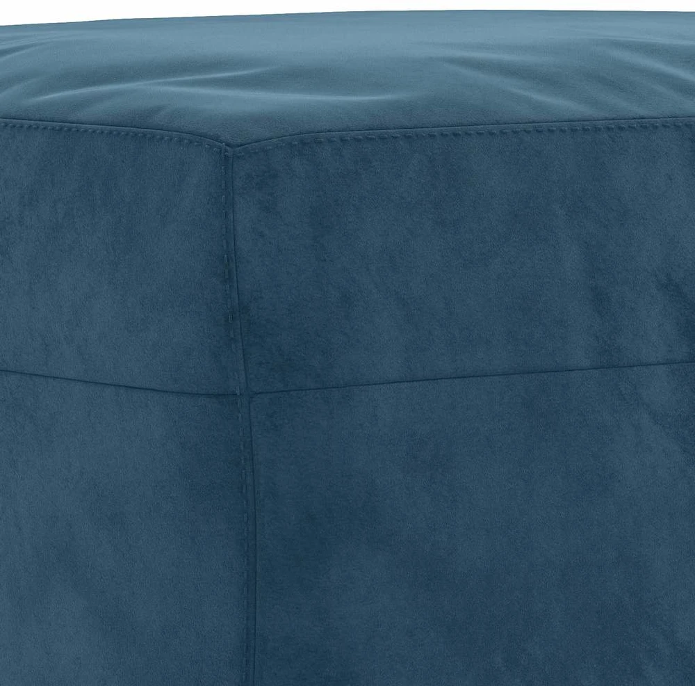 Sofa Sofos komplektas su pagalvėlėmis, 3 dalių, mėlynas, aksomas