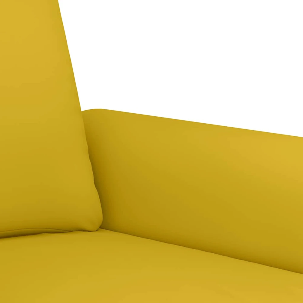 Sofa Sofos komplektas su pagalvėlėmis, 3 dalių, geltonas, aksomas