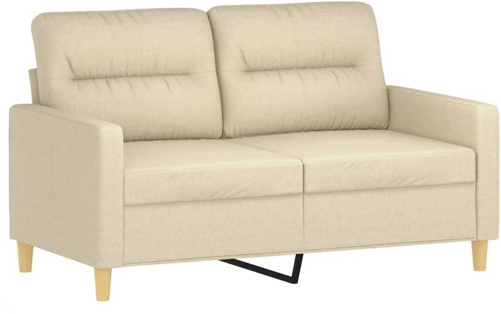 Sofa Sofos komplektas su pagalvėlėmis, 3 dalių, kreminis, audinys