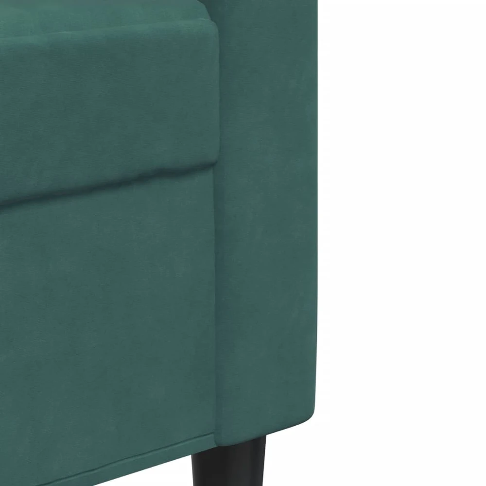 Sofa Sofos komplektas su pagalvėlėmis, 3 dalių, žalias, aksomas
